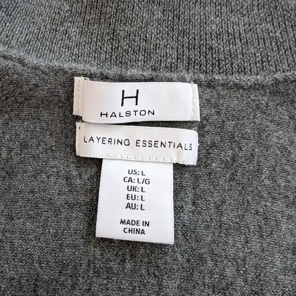 H by Halston Layering Essentials Grey Wool Sleeveless Turtleneck Sweater Size L - Picture 6 of 8